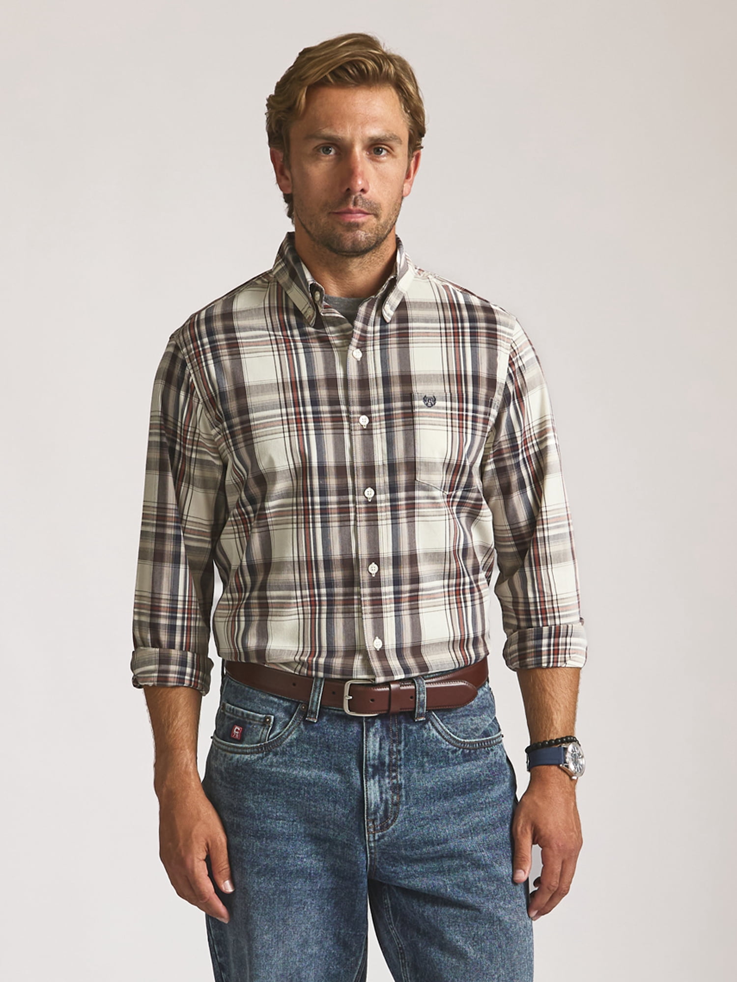 Chaps Men’s and Big Men’s Easy Care Long Sleeve Shirt, Sizes S–2XL