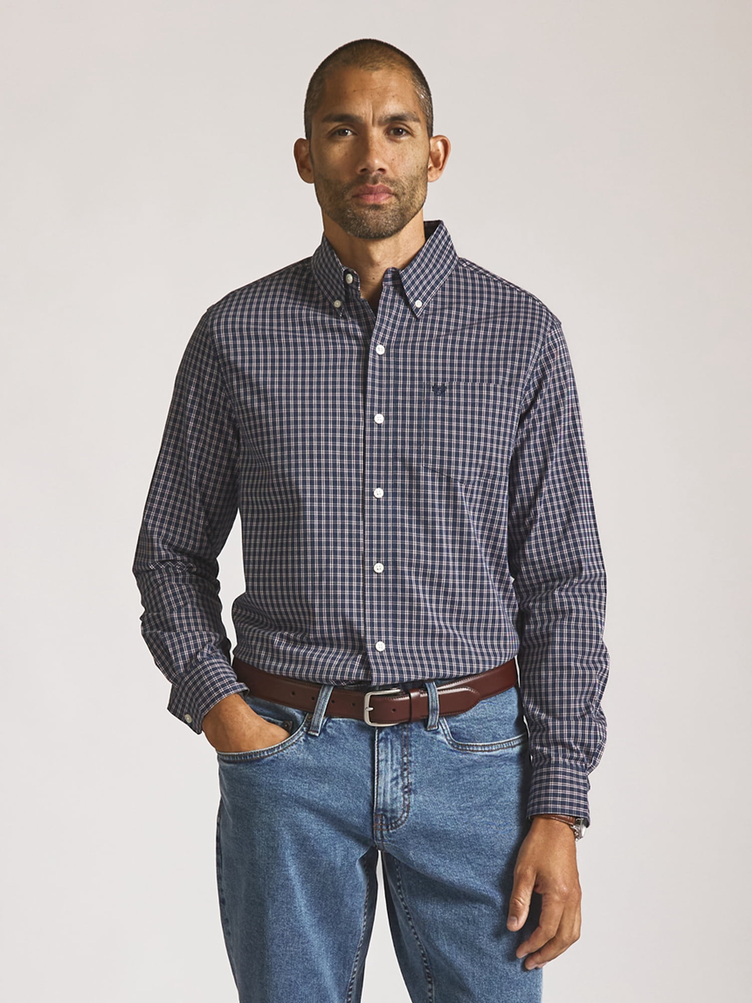 Chaps Men’s and Big Men’s Easy Care Long Sleeve Shirt, Sizes S–2XL