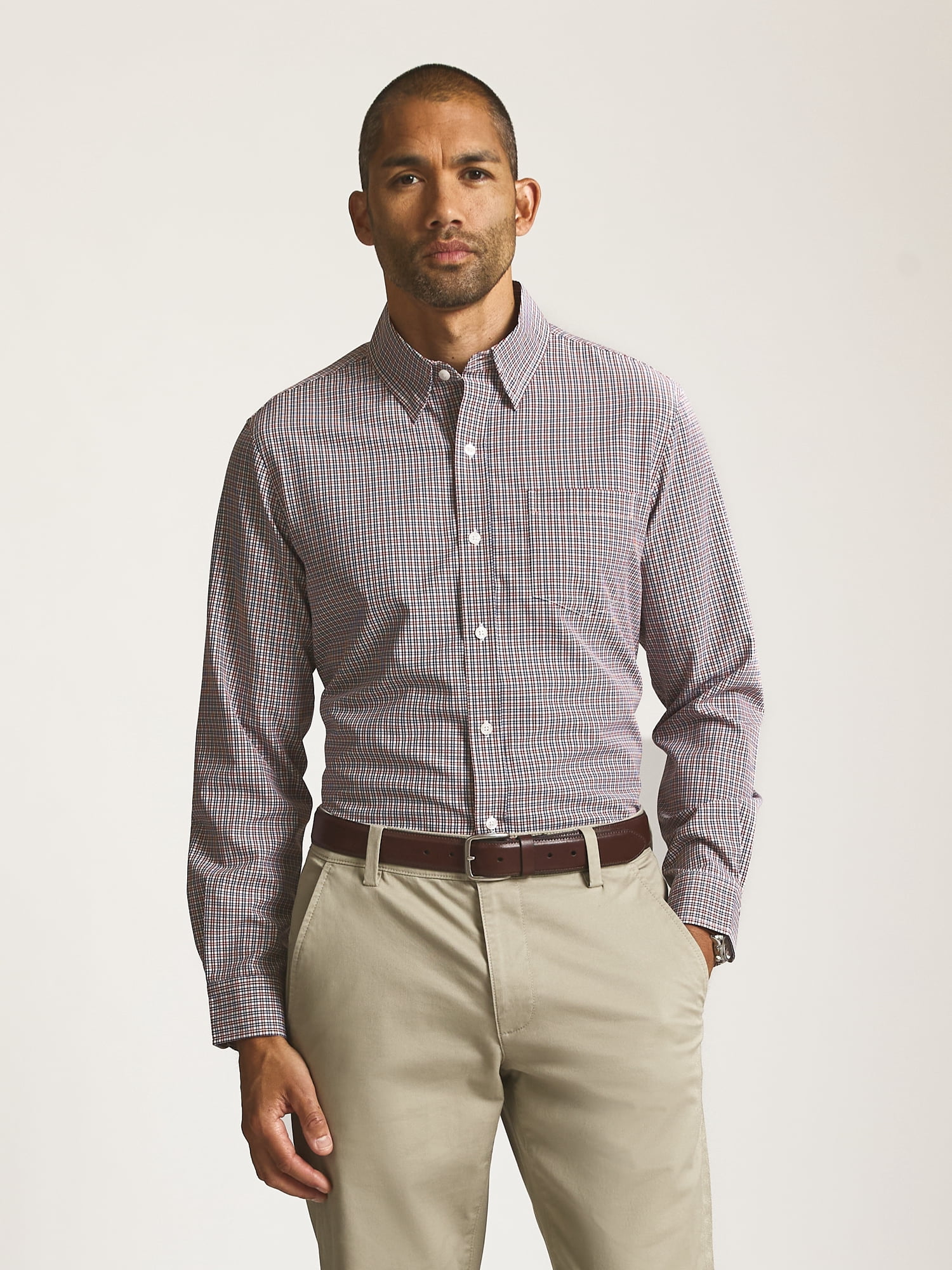 Chaps Men’s and Big Men’s Everyday Performance Long Sleeve Shirt, Sizes S–2XL