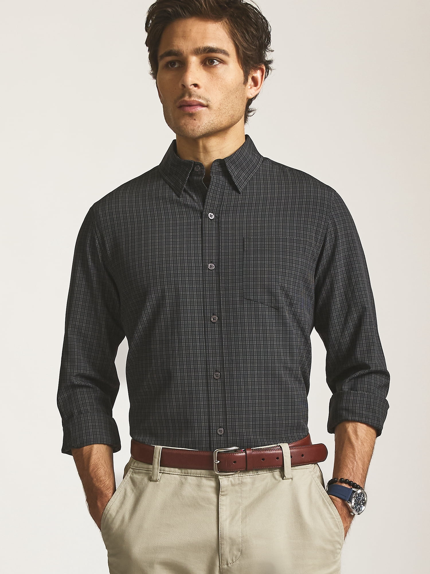 Men’s and Big Men’s Everyday Performance Long Sleeve Shirt, Sizes S–2XL