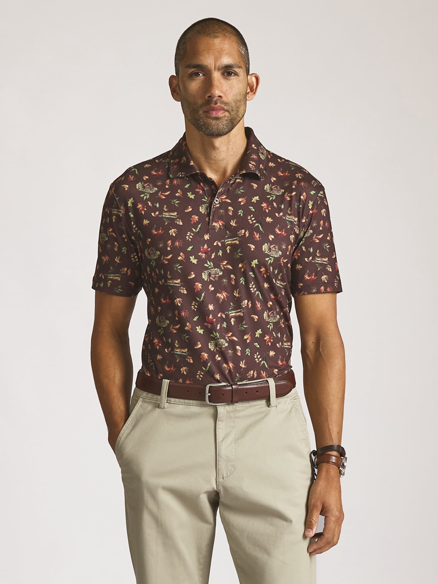 Men’s and Big Men’s Everyday Performance Printed Polo, Sizes S–2XL