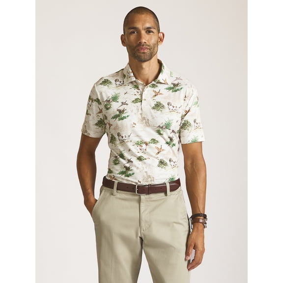 Chaps Men’s and Big Men’s Everyday Performance Printed Polo, Sizes S–2XL