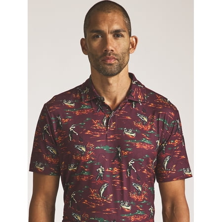 Chaps Men’s and Big Men’s Everyday Performance Printed Polo, Sizes S–2XL
