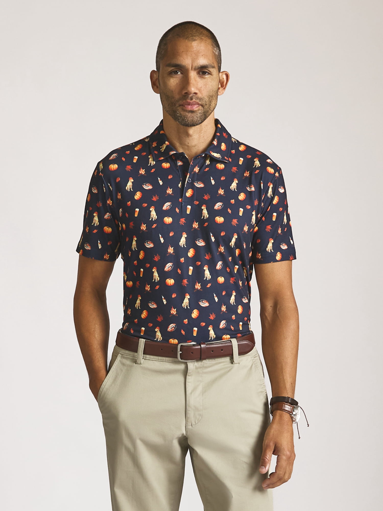 Men’s and Big Men’s Everyday Performance Printed Polo, Sizes S–2XL