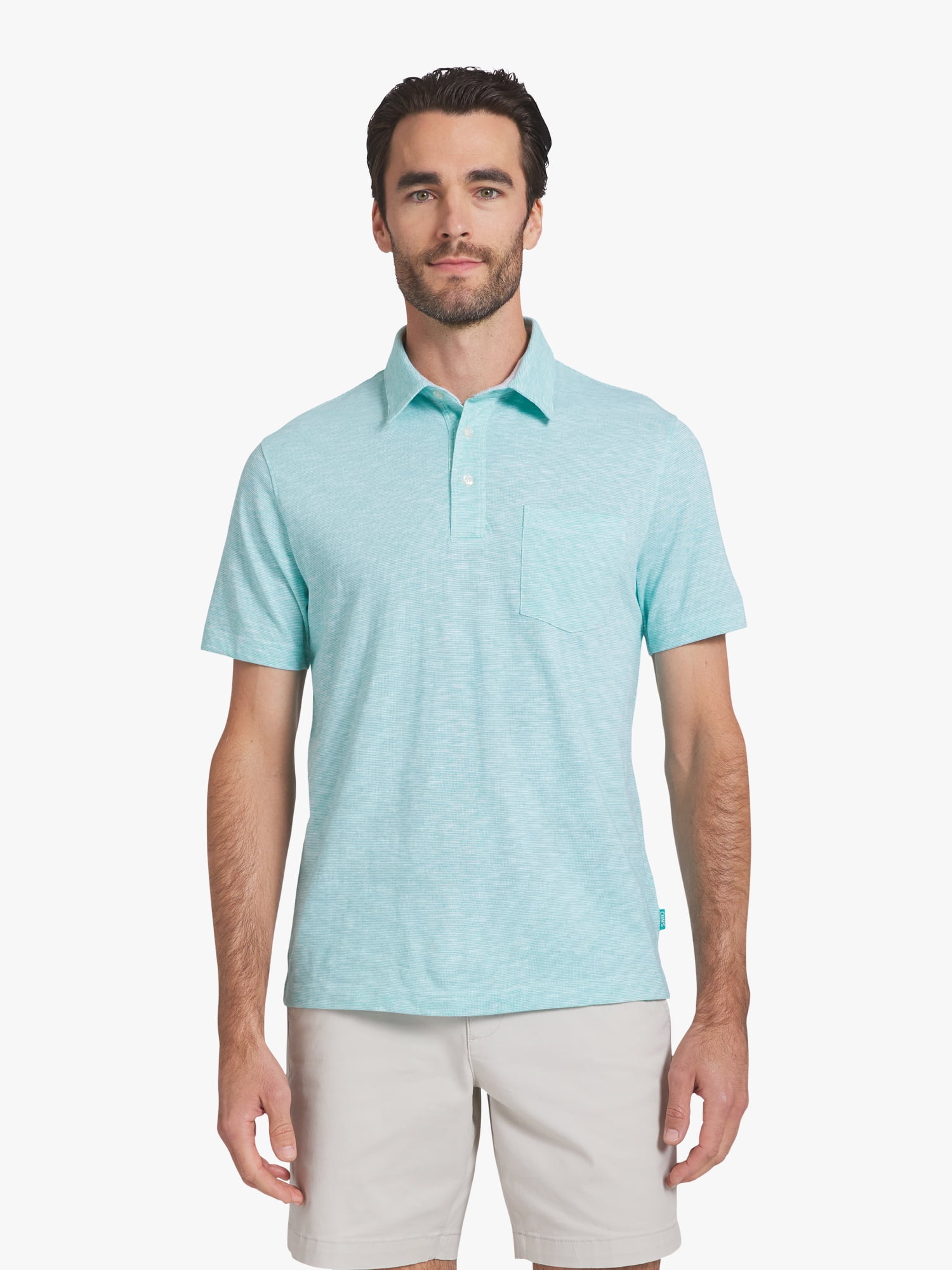 Chaps Men's and Big Men's Harbor Side Slub Short Sleeve Polo Shirt, Sizes S-3XL