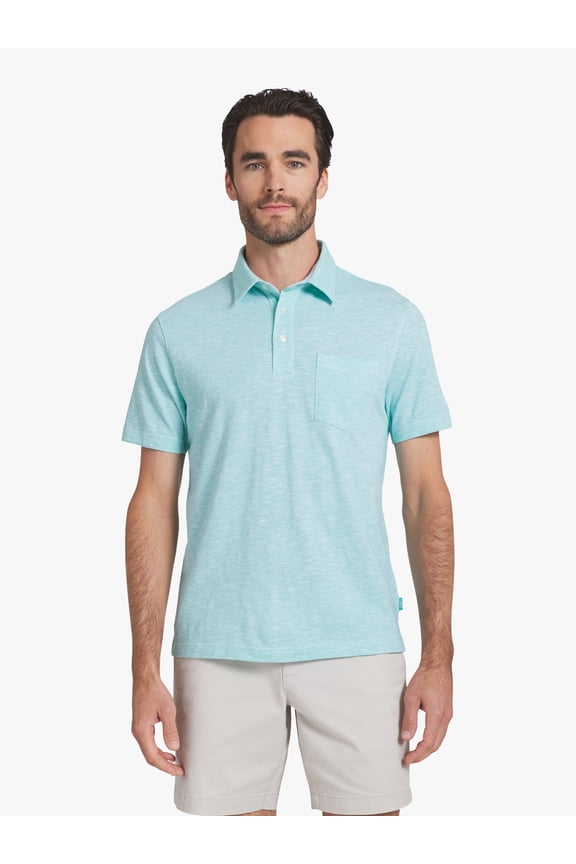 Men's and Big Men's Harbor Side Slub Short Sleeve Polo Shirt, Sizes S-3XL