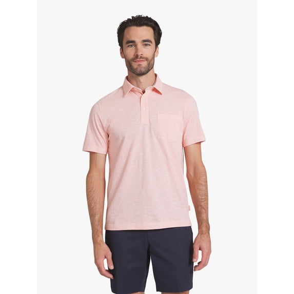 Chaps Men's and Big Men's Harbor Side Slub Short Sleeve Polo Shirt, Sizes S-3XL