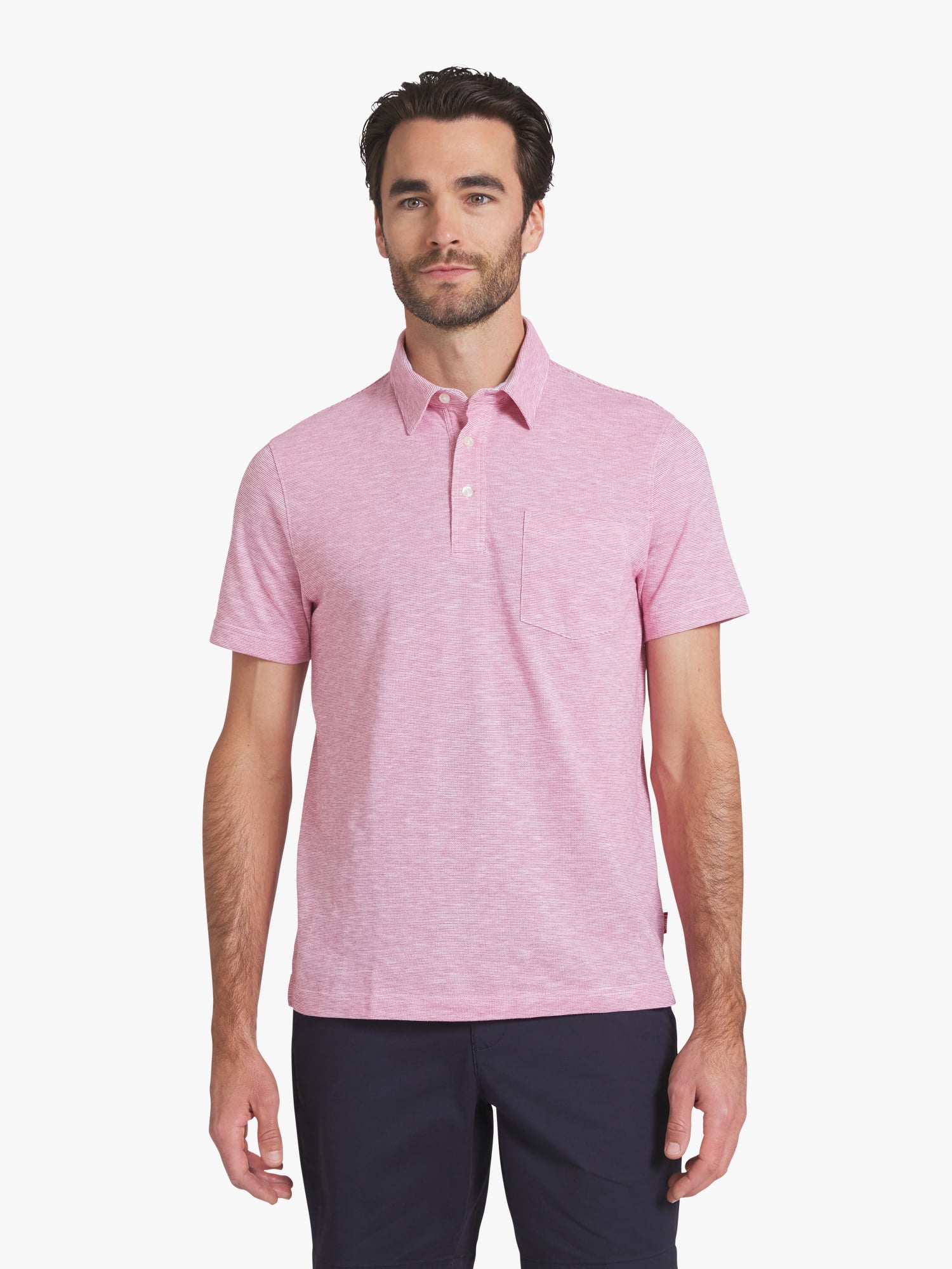 Chaps Men's and Big Men's Harbor Side Slub Short Sleeve Polo Shirt, Sizes S-3XL