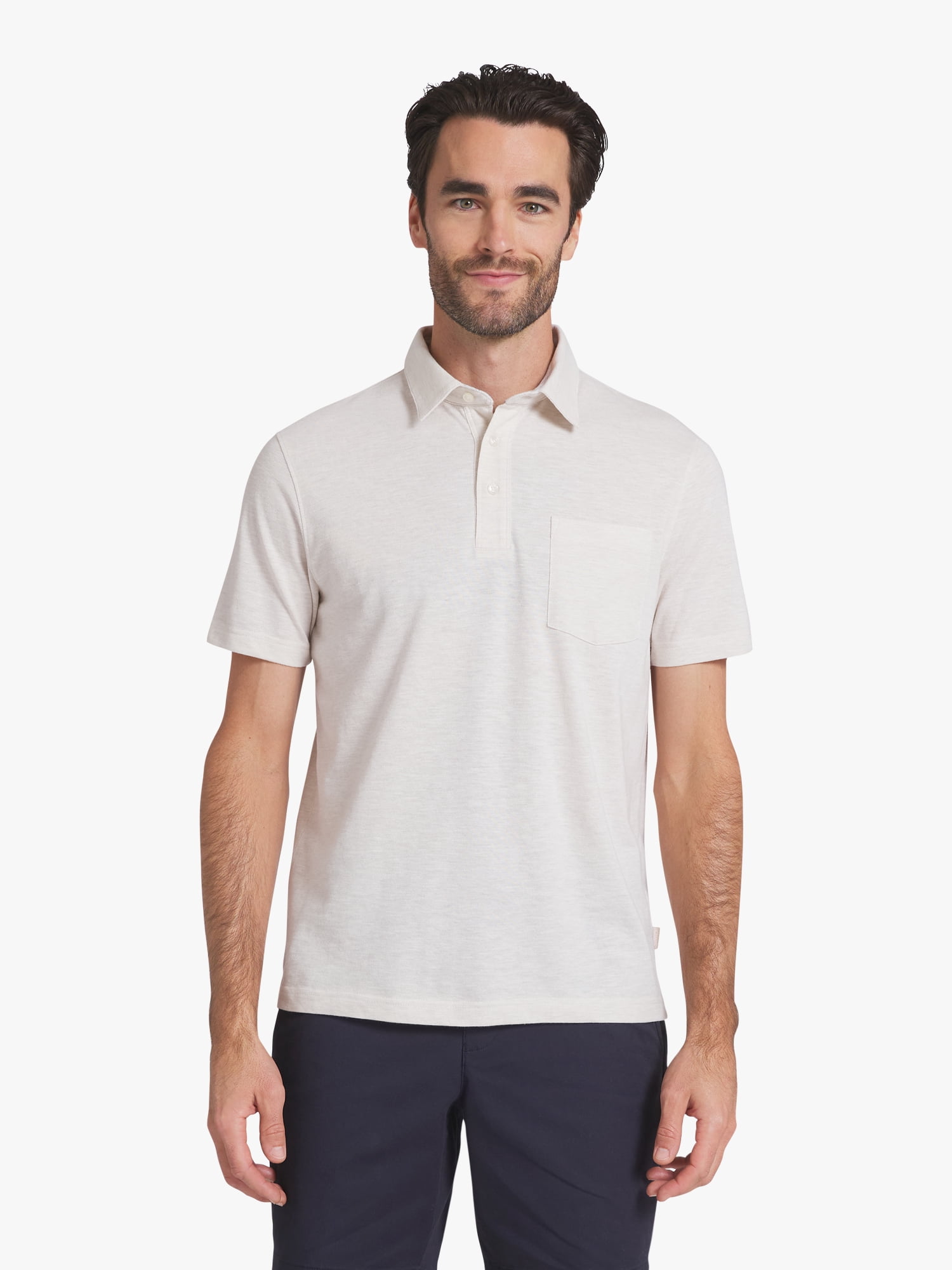 Men's and Big Men's Harbor Side Slub Short Sleeve Polo Shirt, Sizes S-3XL