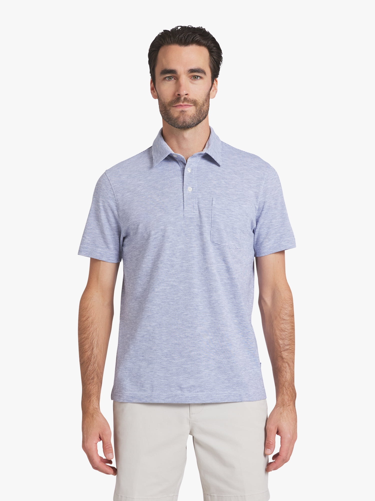 Chaps Men's and Big Men's Harbor Side Slub Short Sleeve Polo Shirt, Sizes S-3XL