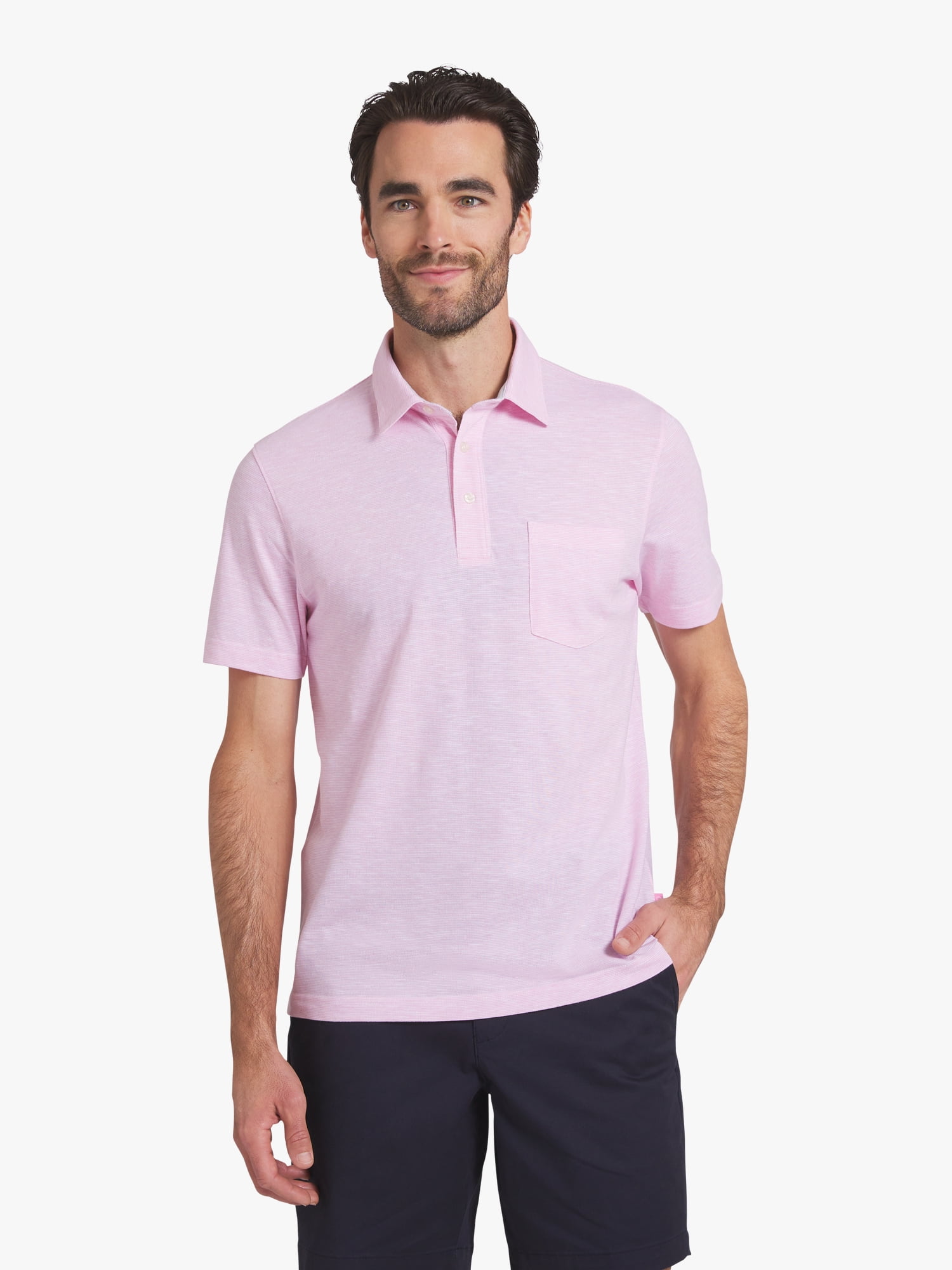 Chaps Men's and Big Men's Harbor Side Slub Short Sleeve Polo Shirt, Sizes S-3XL