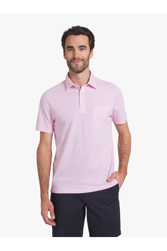 Men's and Big Men's Harbor Side Slub Short Sleeve Polo Shirt, Sizes S-3XL