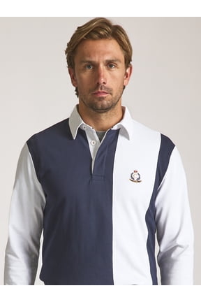 Men’s and Big Men’s Heritage Colorblocked Rugby Shirt, Sizes S–2XL