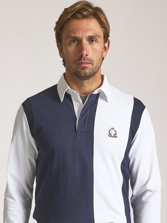 Men’s and Big Men’s Heritage Colorblocked Rugby Shirt, Sizes S–2XL