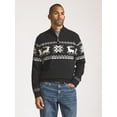 thumbnail image 1 of Chaps Men’s and Big Men’s Holiday Fair Isle Quarter Zip Sweater, Sizes S-2XL, 1 of 7
