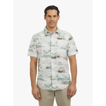 Chaps Men's and Big Men's Linen-Blend Print Woven Shirt, Sizes S-3XL