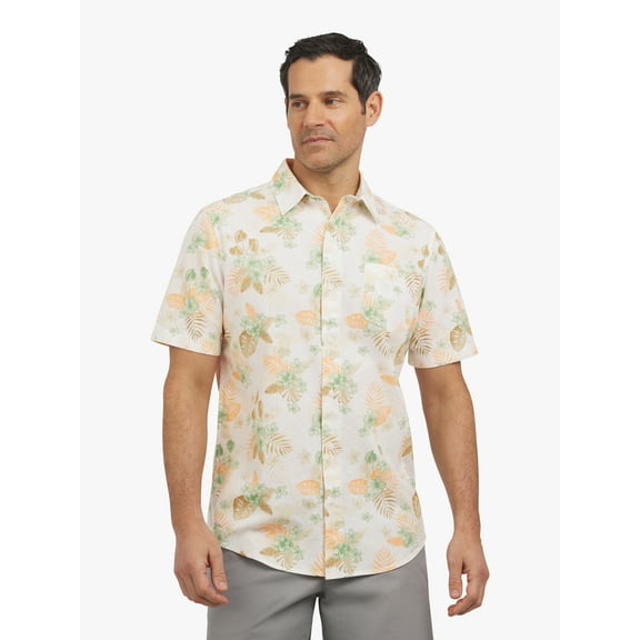 Chaps Men's and Big Men's Linen-Blend Print Woven Shirt, Sizes S-3XL