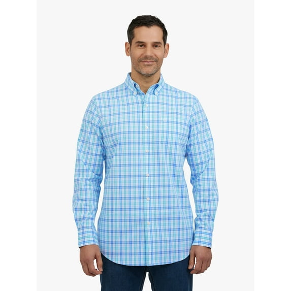 Chaps Men's and Big Men's Long Sleeve Classic Fit CVC Woven Shirt, Sizes S-3XL