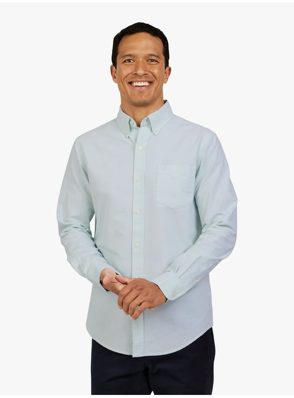 Men's and Big Men's Seacoast Wash Long Sleeve Oxford Woven Shirt, Sizes S-3XL