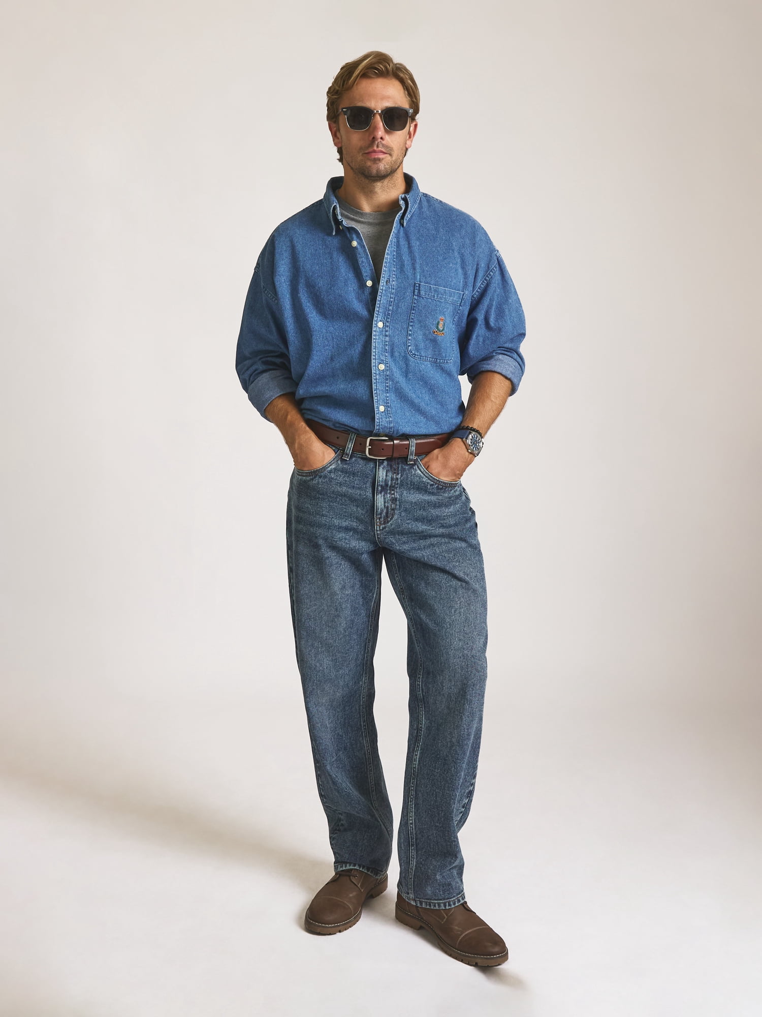 Men’s and Big Men’s Loose-Fit Straight-Leg Jeans, Sizes 30-40