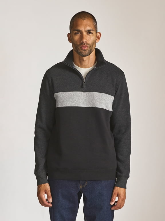 Men’s and Big Men’s Seacoast Colorblocked Quarter Zip Fleece, Sizes S-2XL