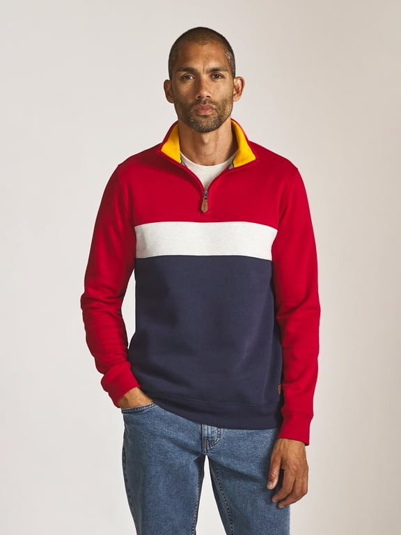 Men’s and Big Men’s Seacoast Colorblocked Quarter Zip Fleece, Sizes S-2XL
