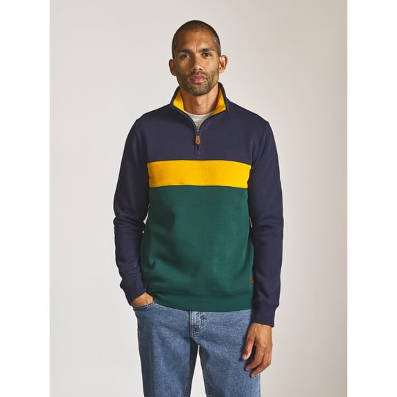 Chaps Men’s and Big Men’s Seacoast Colorblocked Quarter Zip Fleece, Sizes S-2XL