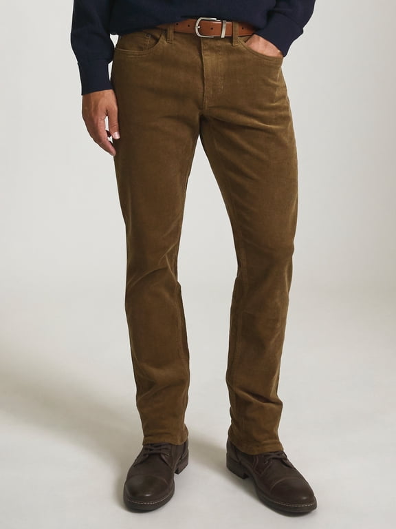 Men’s and Big Men’s Seacoast Wash Flex 5 Pocket Straight Fit Corduroy Pants, Sizes 32-42