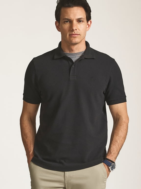 Men’s and Big Men’s Seacoast Wash Ribbed Knit Polo, Sizes S–3XL