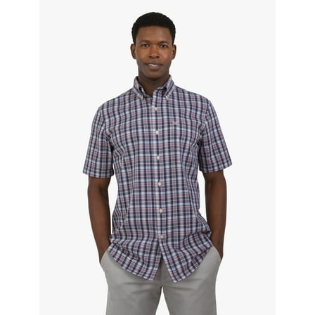 Chaps Men's and Big Men's Short Sleeve CVC Woven Shirt, Sizes S-3XL