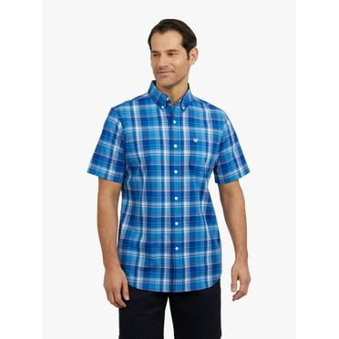 Chaps Men's and Big Men's Short Sleeve CVC Woven Shirt, Sizes S-3XL