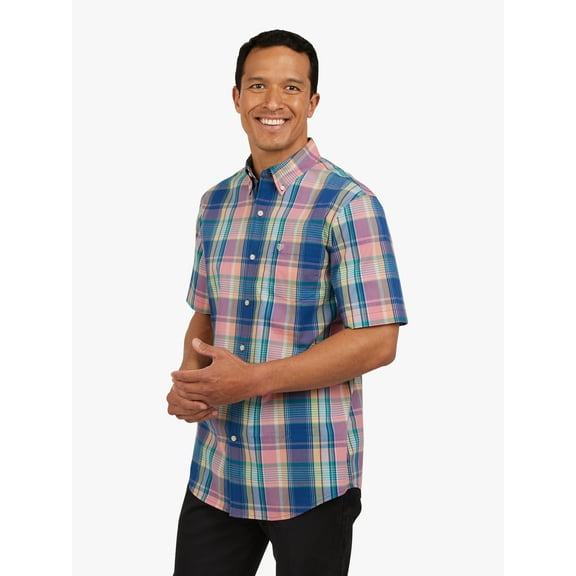 Chaps Men's and Big Men's Short Sleeve CVC Woven Shirt, Sizes S-3XL