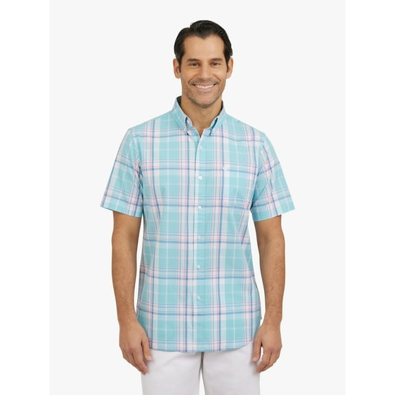 Chaps Men's and Big Men's Short Sleeve CVC Woven Shirt, Sizes S-3XL