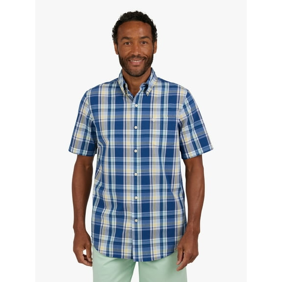 Chaps Men's and Big Men's Short Sleeve CVC Woven Shirt, Sizes S-3XL