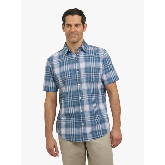 Chaps Men's and Big Men's Short Sleeve Chambray Woven Shirt, Sizes S-3XL