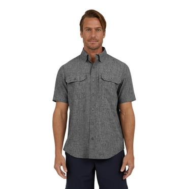Chaps Men's and Big Men's Short Sleeve Everyday Performance Chambray Shirt, Sizes S-3XL