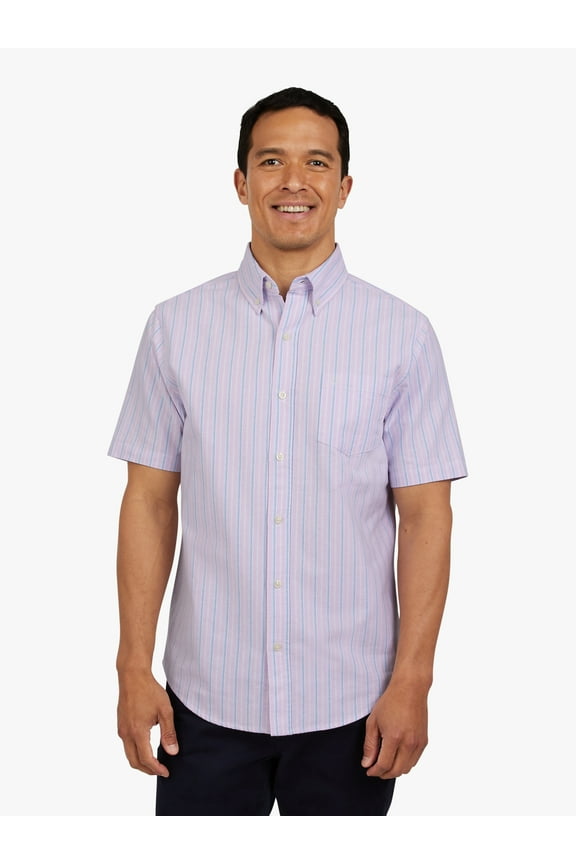 Men's and Big Men's Short Sleeve Oxford Woven Shirt, Sizes S-3XL