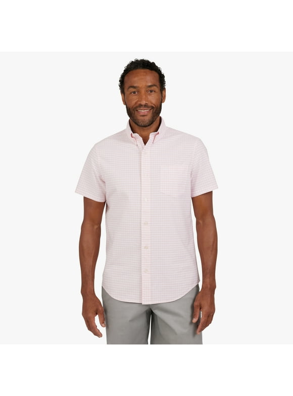 Men's and Big Men's Short Sleeve Oxford Woven Shirt, Sizes S-3XL