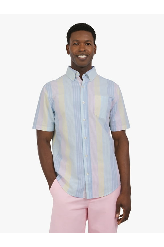 Men's and Big Men's Short Sleeve Oxford Woven Shirt, Sizes S-3XL