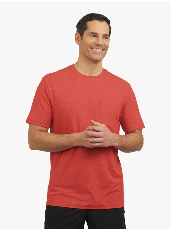 Men's and Big Men's Short Sleeve Performance Pocket Tee Shirt, Sizes S-3XL