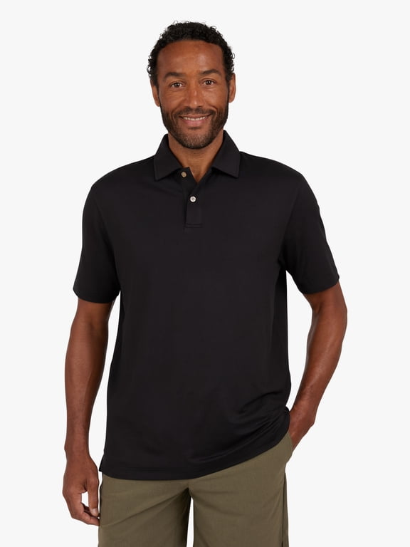 Men's and Big Men's Short Sleeve Performance Solid Polo Shirt, Sizes S-3XL