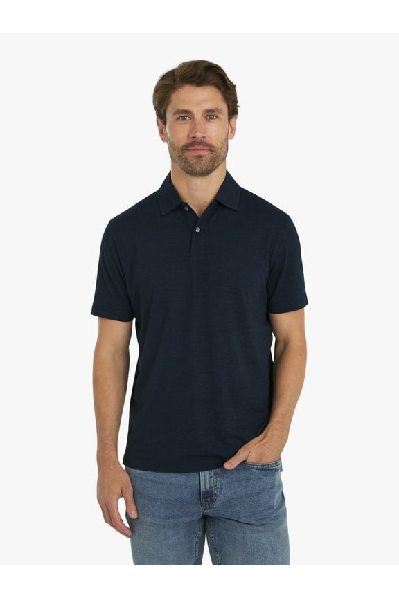 Men's and Big Men's Short Sleeve Performance Solid Polo Shirt, Sizes S-3XL