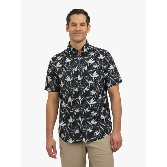 Chaps Men's and Big Men's Short Sleeve Everyday Performance Woven Shirt, Sizes S-3XL