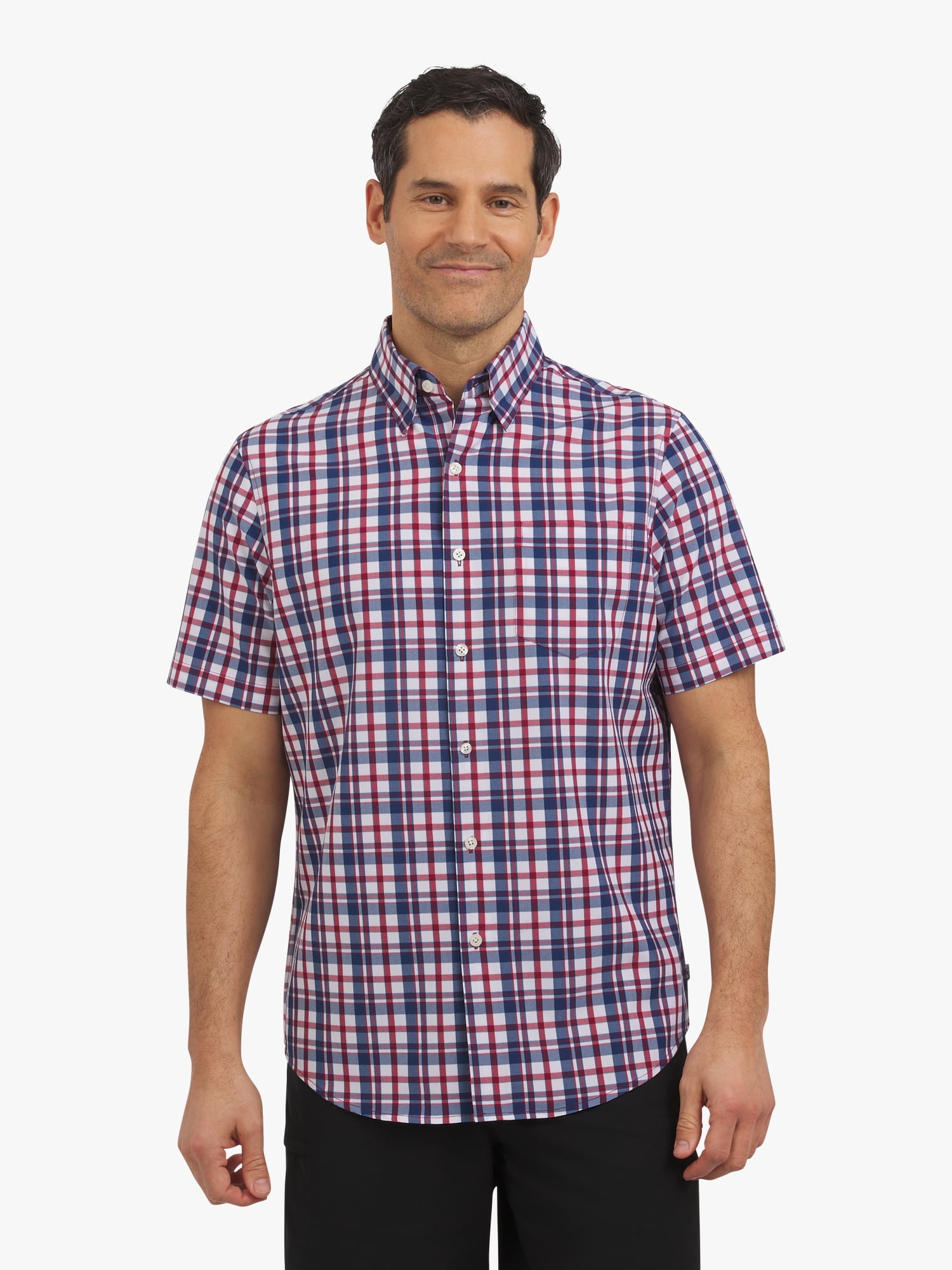 Chaps Men's and Big Men's Short Sleeve Everyday Performance Woven Shirt, Sizes S-3XL
