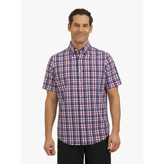 Chaps Men's and Big Men's Short Sleeve Everyday Performance Woven Shirt, Sizes S-3XL