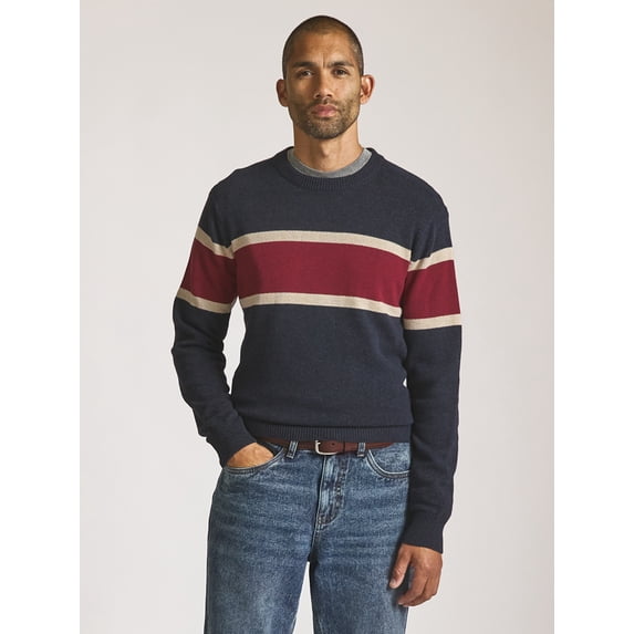 Chaps Men’s and Big Men’s Striped Crewneck Sweater, Sizes S-2XL