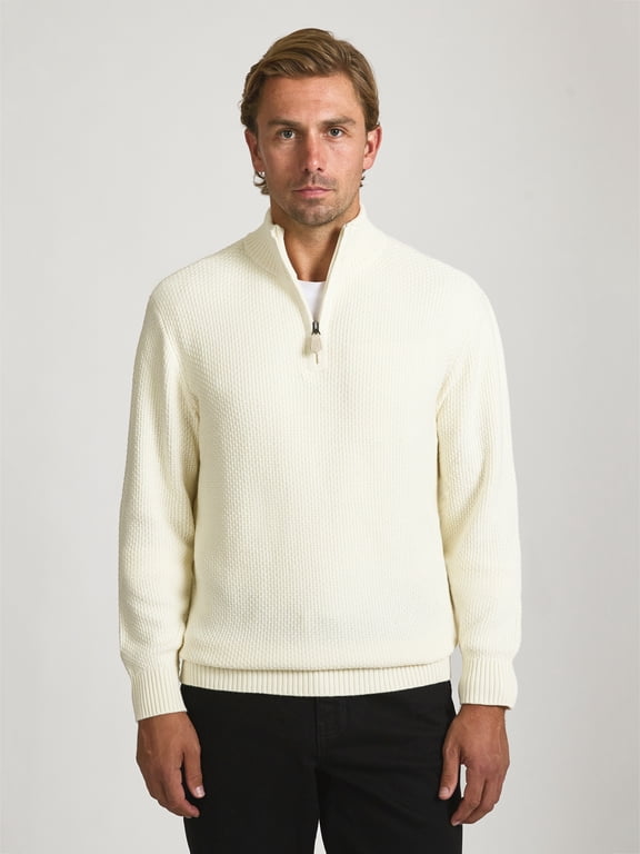 Men’s and Big Men’s Textured Quarter Zip Sweater, Sizes S-2XL
