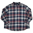 thumbnail image 1 of Chaps Mens Big & Tall Navy Multi Plaid Long Sleeve Untucked Flannel Shirt 4XB, 1 of 1