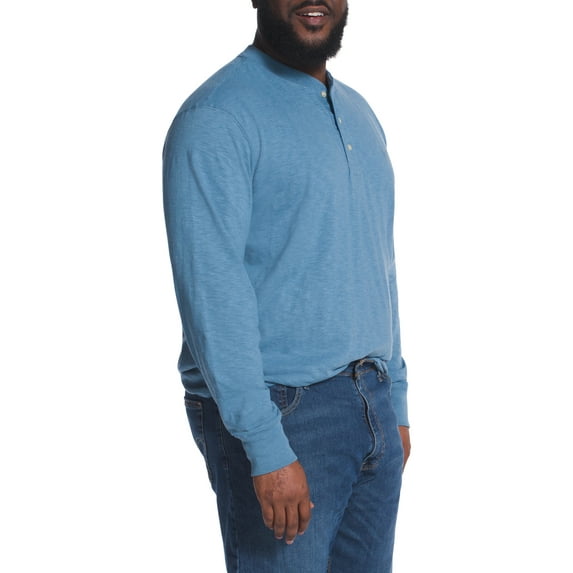 Chaps Mens Big and Tall Long Sleeve Pullover Henley Shirt