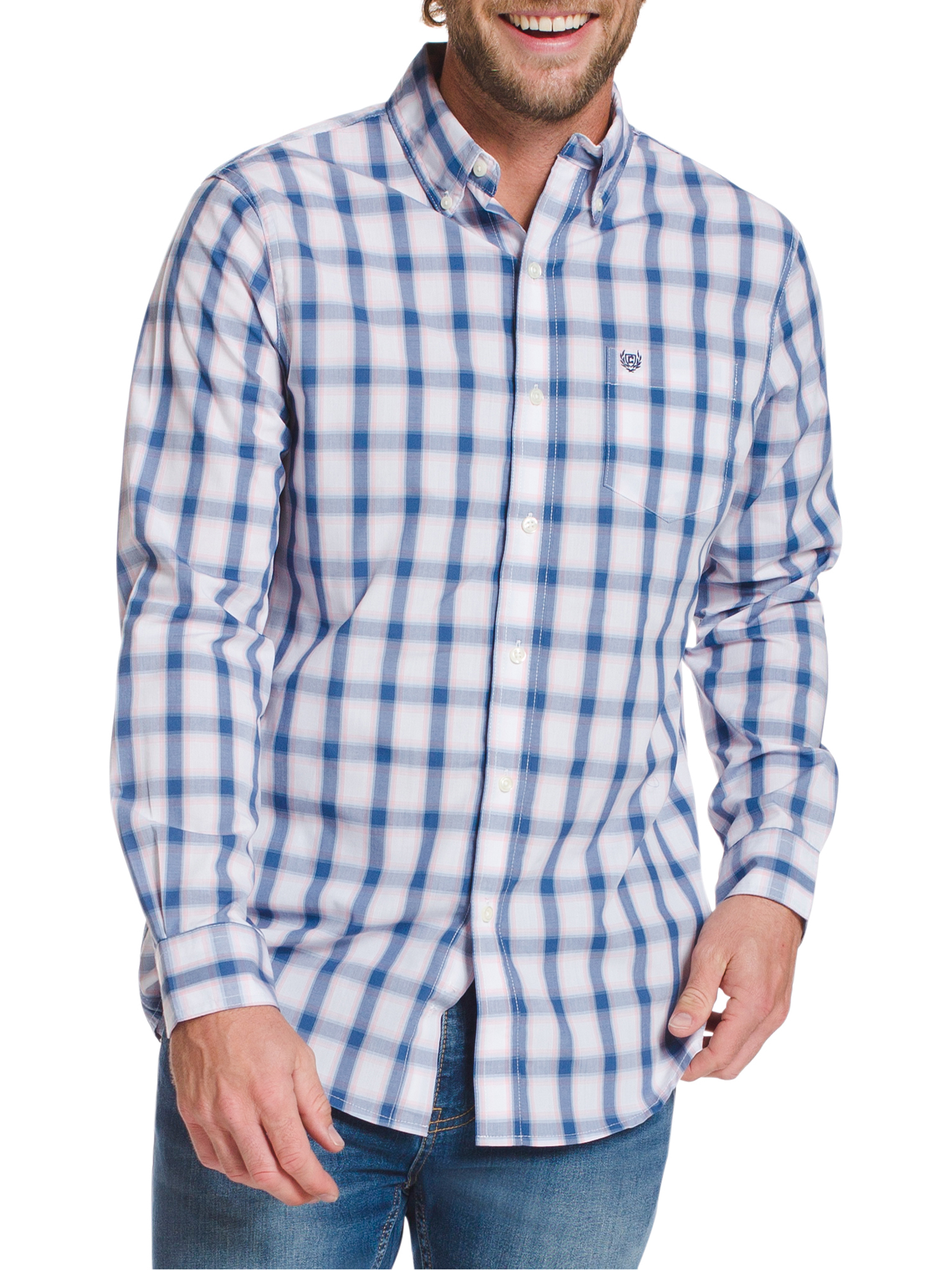 chaps stretch easy care long sleeve shirts